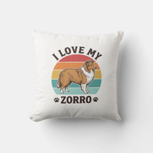 I Love My Zorro Vintage Dog Lover Design_1 Throw Pillow