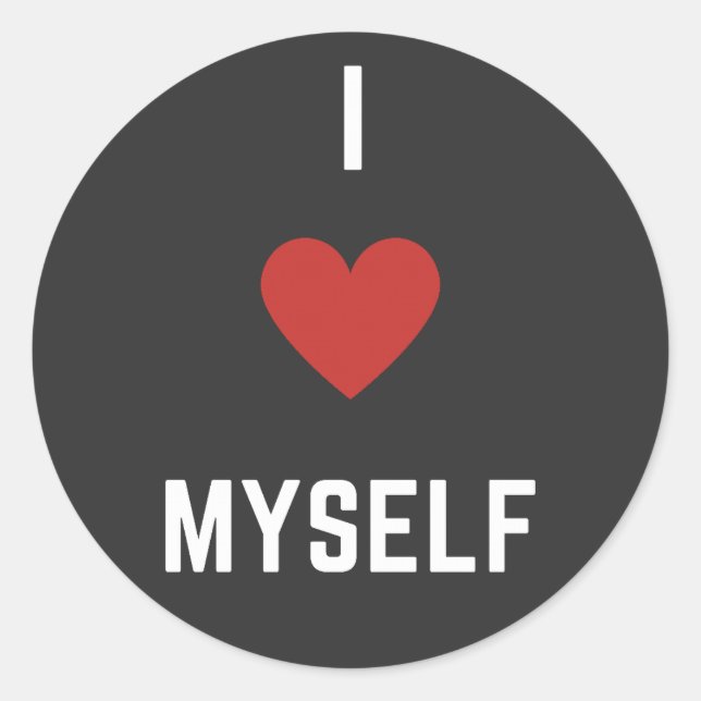 I love myself classic round sticker (Front)