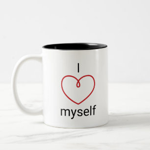 I Love Myself design Two-Tone Coffee Mug