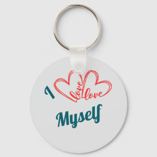 I Love Myself - Self-Care Button Keychain