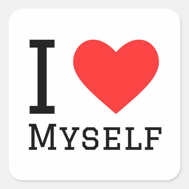 I love myself square sticker (Front)