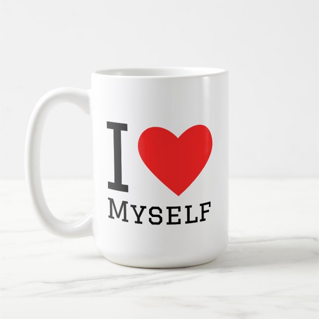 I love myself square sticker coffee mug (Left)