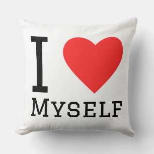 I love myself square sticker throw pillow