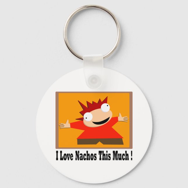 I Love Nachos T-Shirt Keychain (Front)