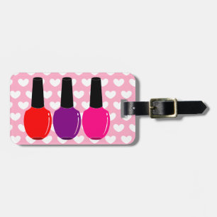 I Love Nail Polish Red Pink Purple Nail Polish Art Luggage Tag