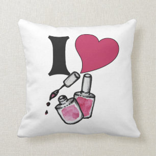 I love nail polish throw pillow