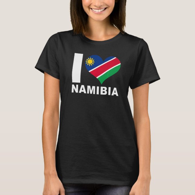 I Love Namibia Heart Flag Namibia 1 T-Shirt (Front)