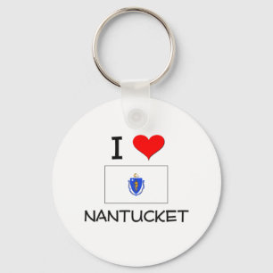 I Love Nantucket Massachusetts Keychain
