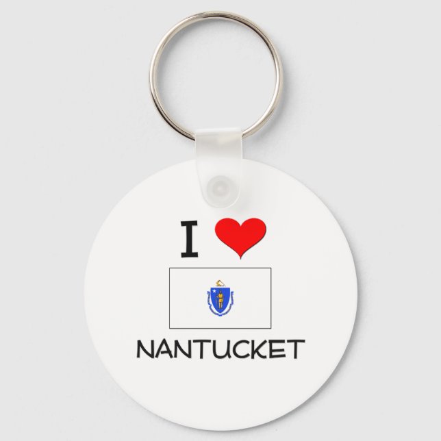 I Love Nantucket Massachusetts Keychain (Front)