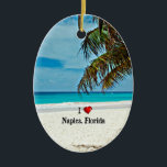 I Love Naples, Florida, tropical scenery Ceramic Ornament<br><div class="desc">I Love Naples,  Florida,  sunny day at the beach in the Sunshine State</div>