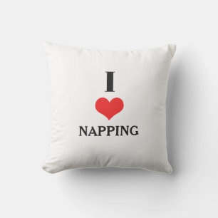 I Love Napping Red Heart Valentines Day Gift Favor Outdoor Pillow