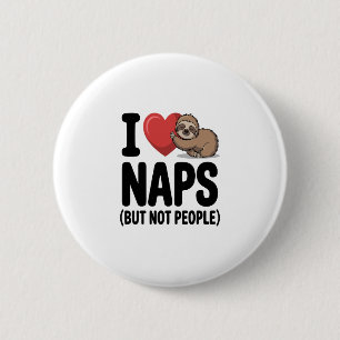 I Love Naps Cute Sloth Heart 2 Inch Round Button