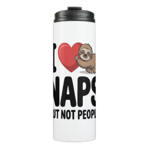 I Love Naps Cute Sloth Heart Thermal Tumbler