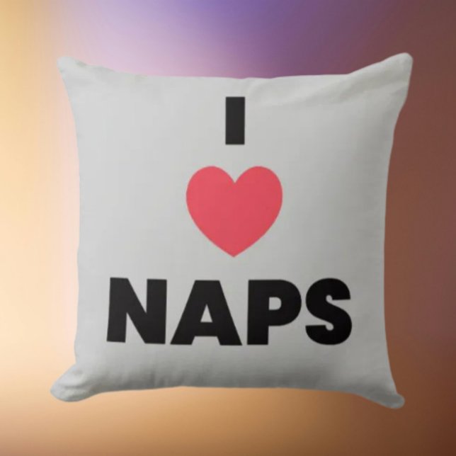 I Love Naps Throw Pillow – Cozy Nap Lover (Creator Uploaded)