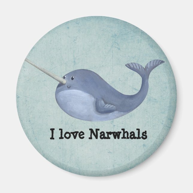 I love Narwhals Magnet (Front)