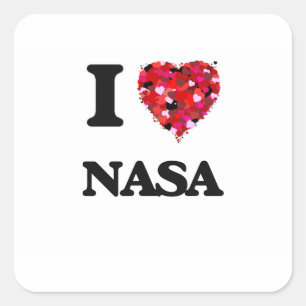 I love Nasa Square Sticker