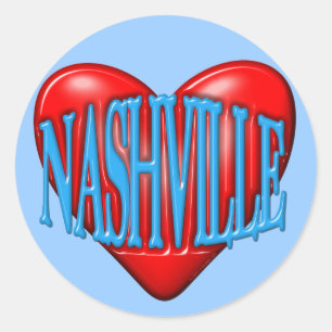 I Love Nashville Classic Round Sticker
