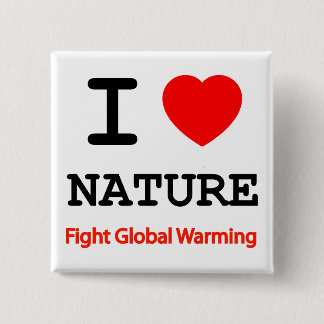 I Love Nature 2 Inch Square Button