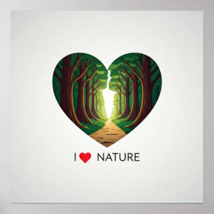 I Love Nature Poster