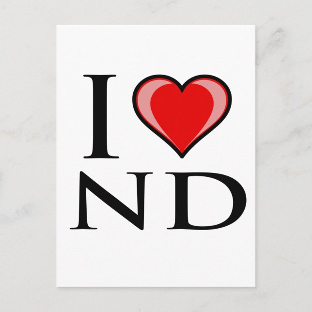 I Love ND - North Dakota Postcard (Front)