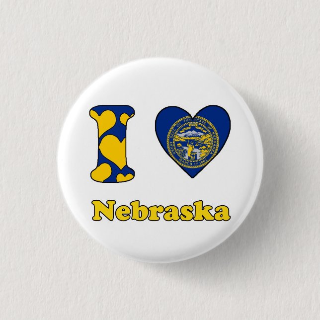 I love Nebraska 1 Inch Round Button (Front)