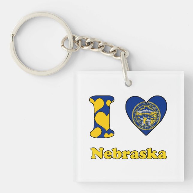 I love Nebraska Keychain (Front)