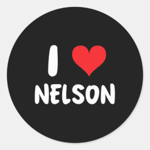 I Love Nelson - Heart - Name Classic Round Sticker