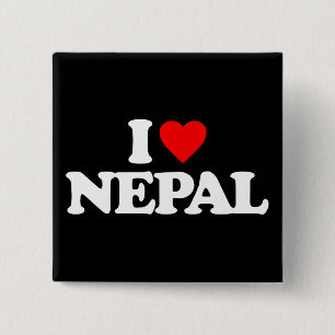 I LOVE NEPAL 2 INCH SQUARE BUTTON