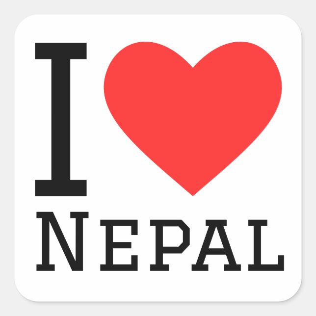 I love Nepal Square Sticker (Front)