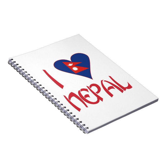 I Love (Nepalese Heart Flag) Nepal Notebook (Right Side)