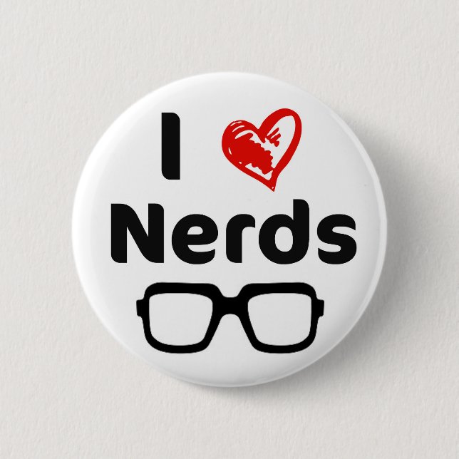 I love nerds 2 inch round button (Front)