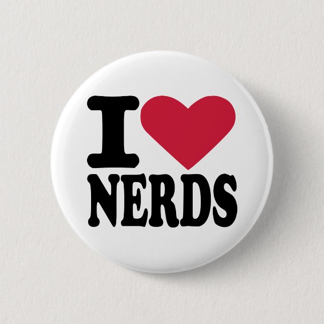 I love nerds 2 inch round button (Front)