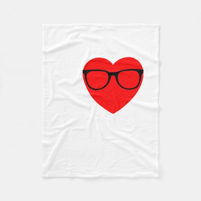 I Love Nerds Gles Funny Heart Valentines Gift Men  Fleece Blanket (Front)