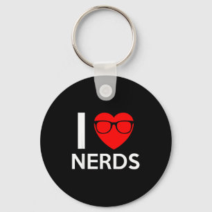 I Love Nerds Gles Funny Heart Valentines Gift Men Keychain