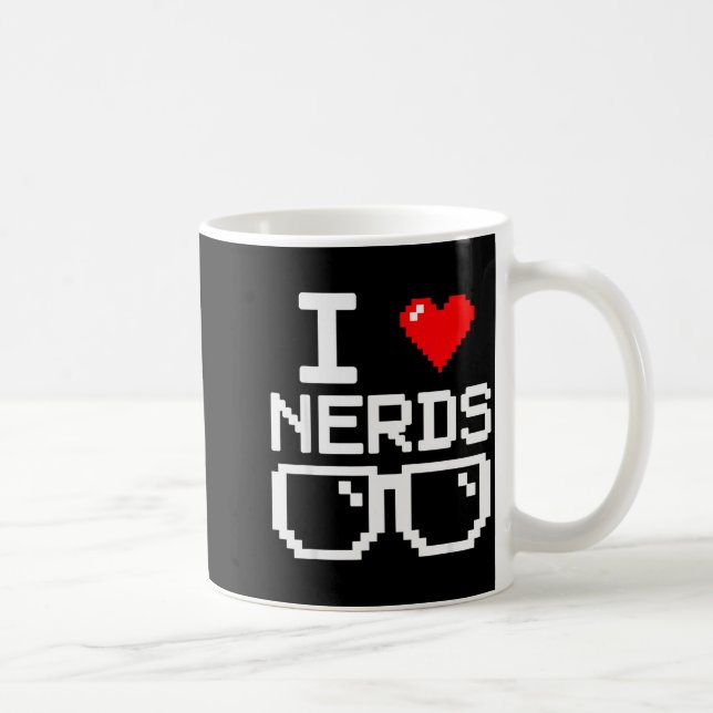 I Love Nerds I Heart Nerds For Science Book Knowle Coffee Mug (Right)