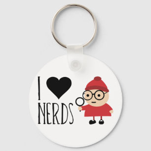 I Love Nerds Keychain