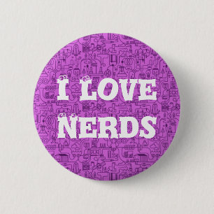 I love nerds pink button