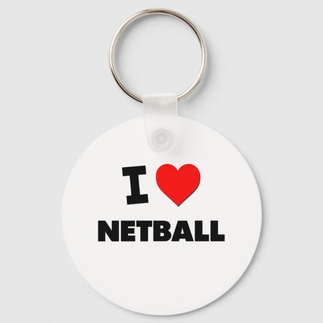 I Love Netball Keychain (Front)
