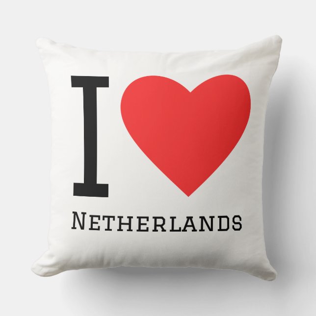 I love netherlands square sticker throw pillow (Front)