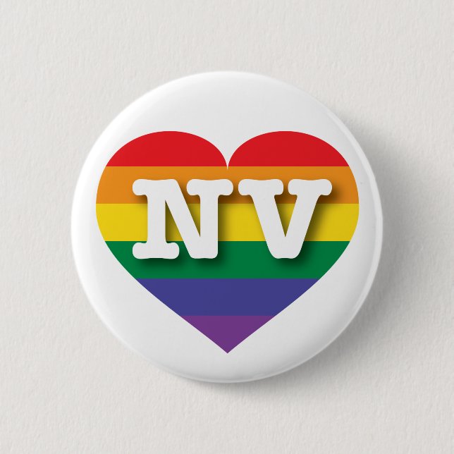 I Love Nevada Rainbow Heart 2 Inch Round Button (Front)