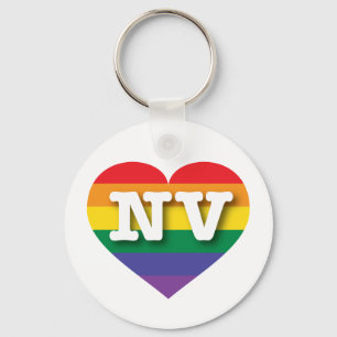 I Love Nevada Rainbow Heart Keychain