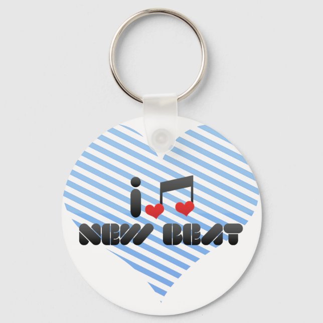 I Love New Beat Keychain (Front)