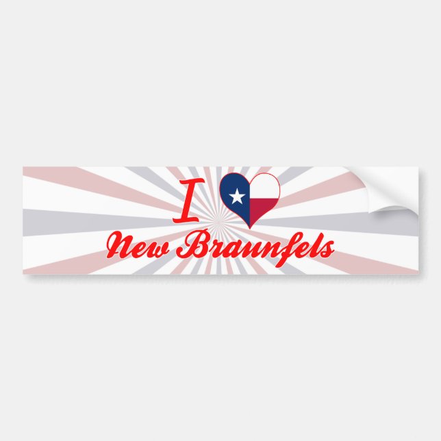I Love New Braunfels, Texas Bumper Sticker (Front)