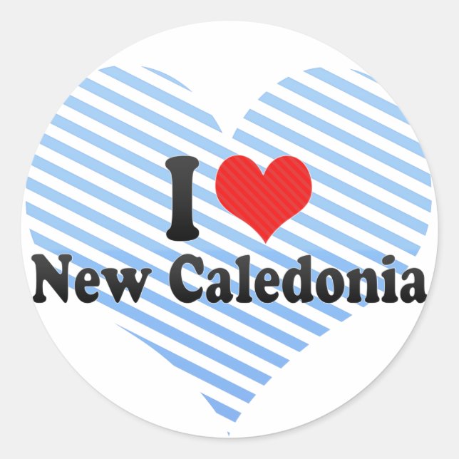 I Love New Caledonia Classic Round Sticker (Front)