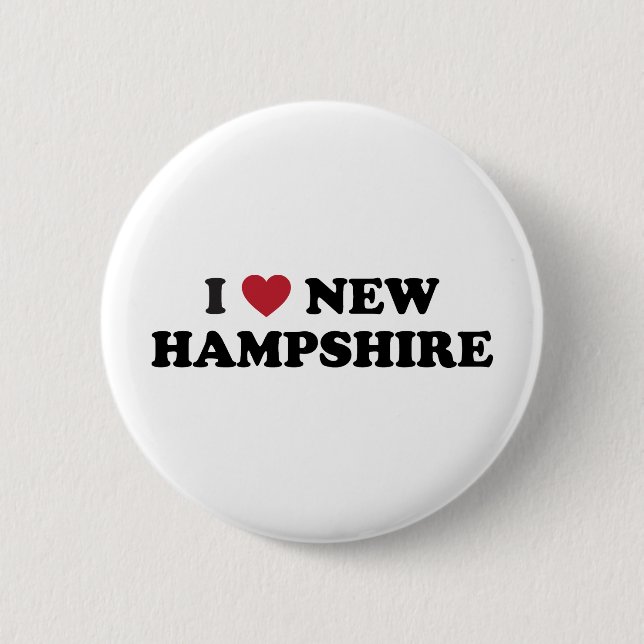 I Love New Hampshire 2 Inch Round Button (Front)