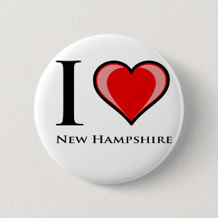 I Love New Hampshire 2 Inch Round Button