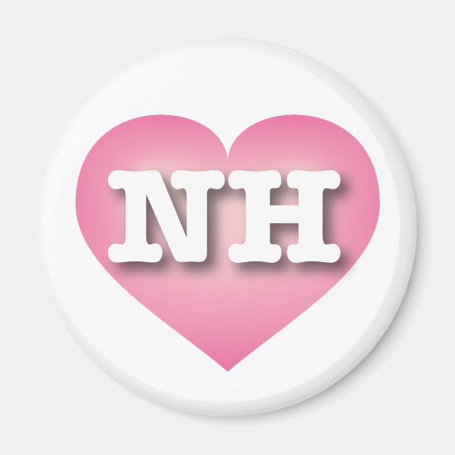 I love New Hampshire - NH pink fade heart Magnet (Front)