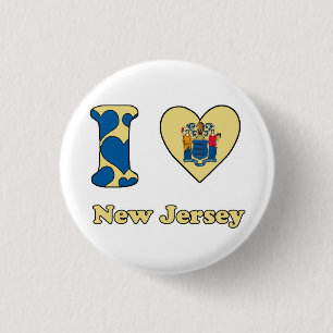 I love New Jersey 1 Inch Round Button