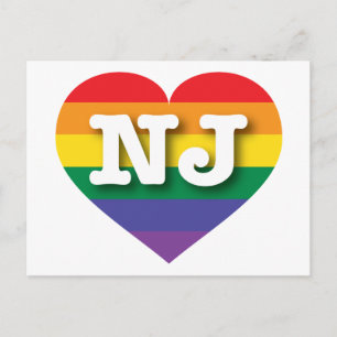 I Love New Jersey Rainbow Heart Postcard