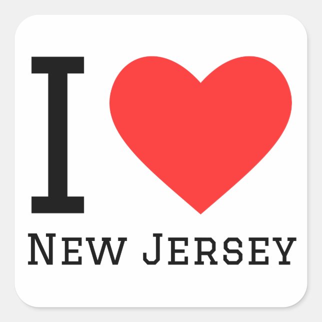 I love new jersey square sticker (Front)